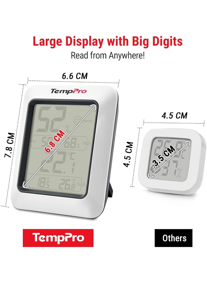 ThermoPro TP50 مقياس رطوبة رقمي مقياس حرارة داخلي مقياس حرارة الغرفة ومقياس الرطوبة مع مراقب درجة الحرارة والرطوبة - Image 3